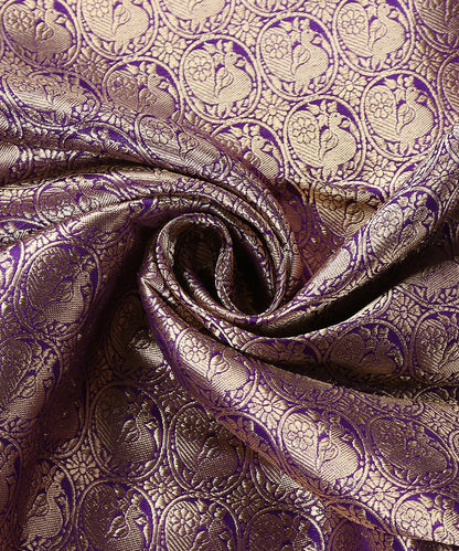 Handloom_Purple_And_Gold_Pure_Katan_Silk_Kadhwa_Banarasi_Brocade_Fabric_With_Peacock_Motifs_WeaverStory_05