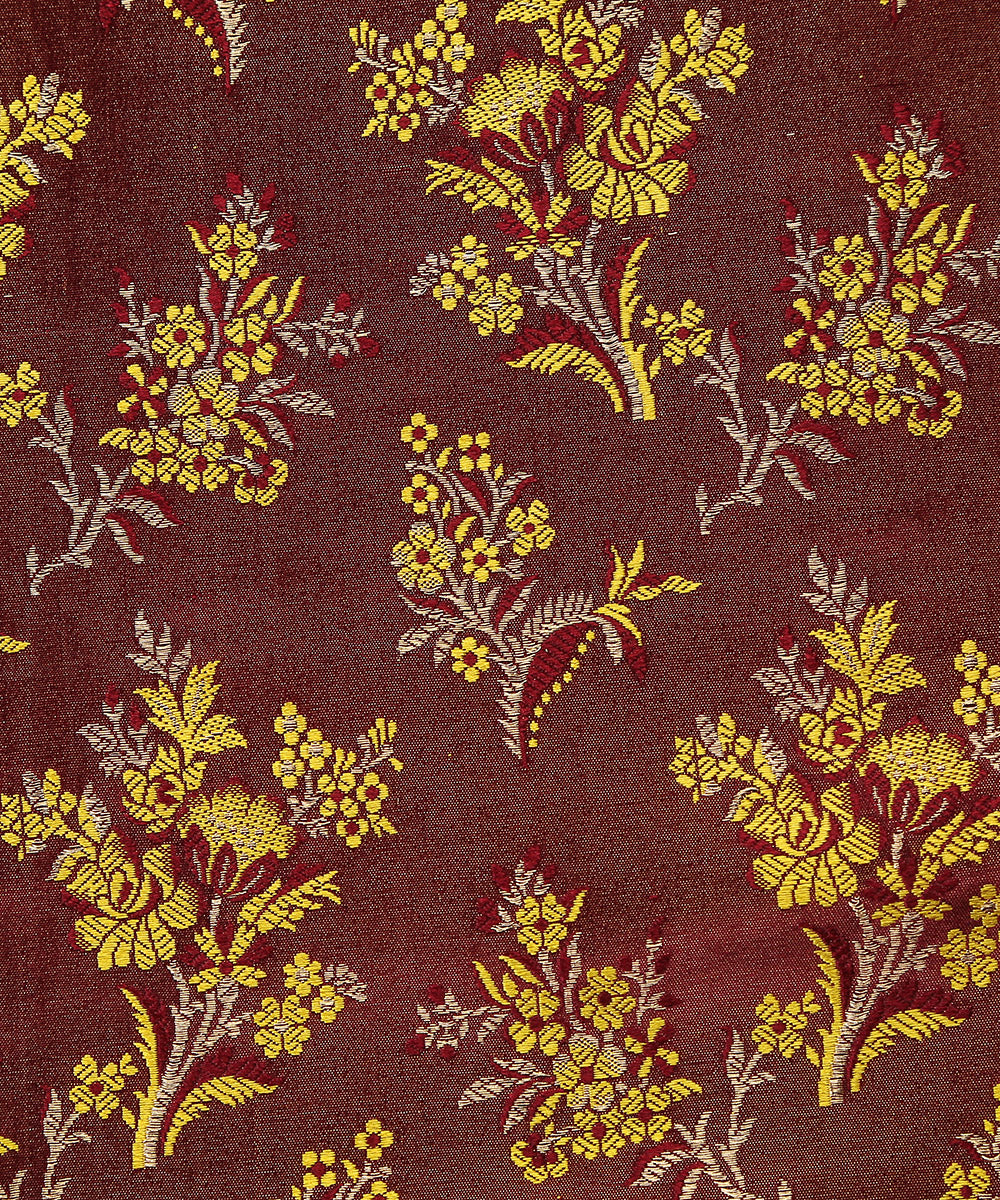 Handloom_Maroon_Jamawar_Brocade_Pure_Katan_Silk_Banarasi_Fabric_With_Meenakari_WeaverStory_02