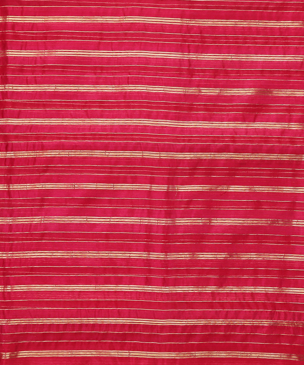 Pink_Handloom_Kora_Kora_Silk_Striped_Banarasi_Fabric_WeaverStory_02