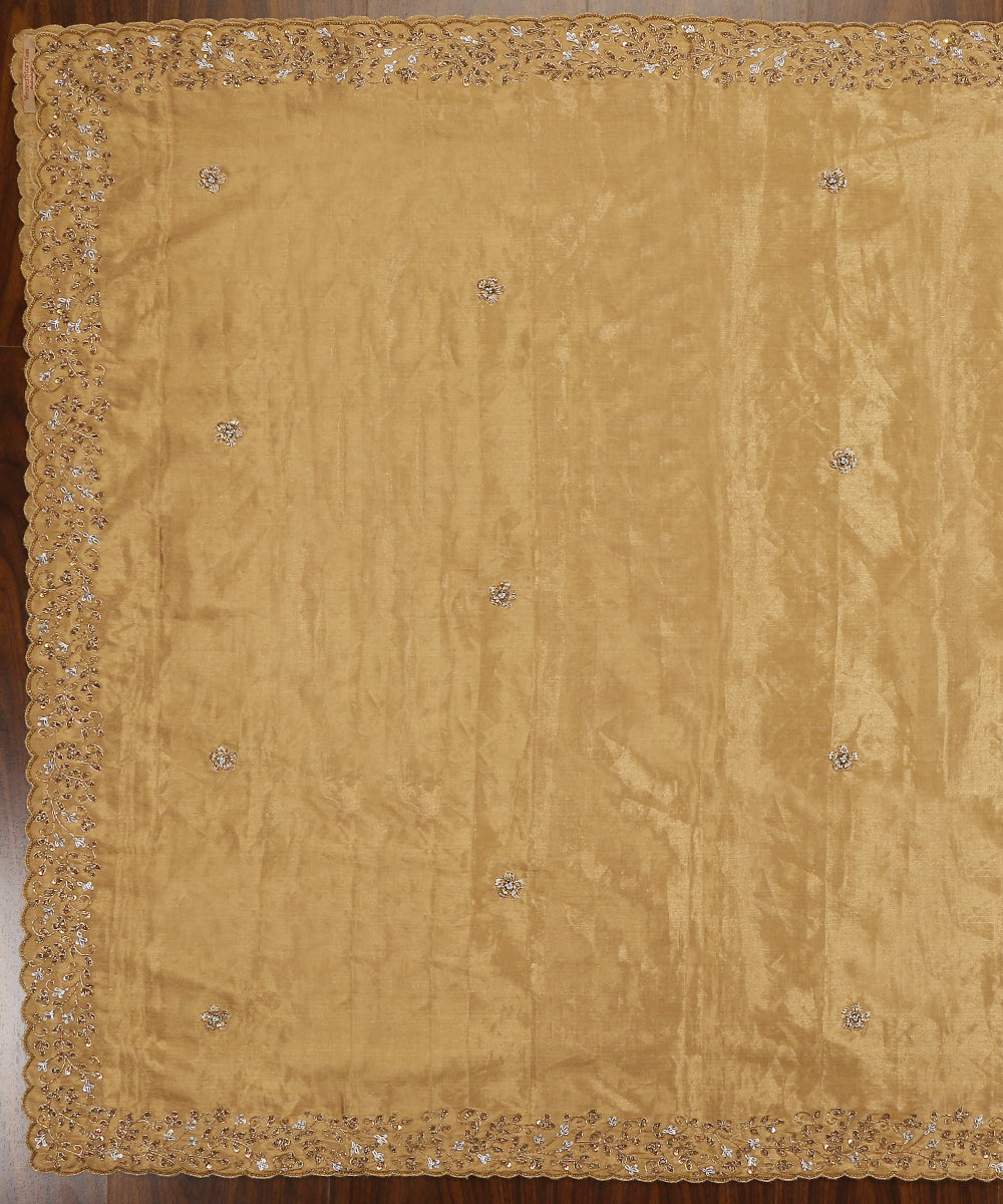 Handloom_Gold_Pure_Tissue_Silk_Dupatta_With_Hand_Embroidered_WeaverStory_02