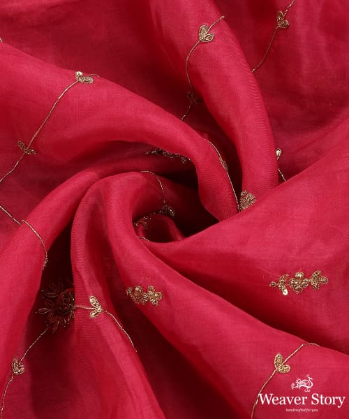 Rani_Pink_Handloom_Pure_Organza_Dupatta_With_Zardozi_Work_WeaverStory_05