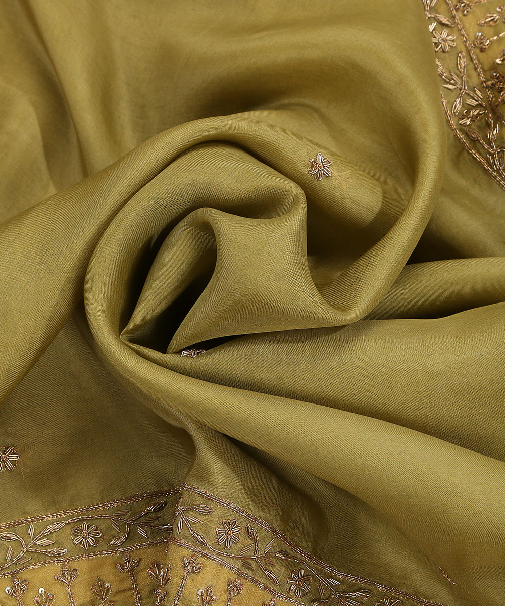 Light_Green_Handloom_Organza_Dupatta_With_Kiran_Lace_WeaverStory_05