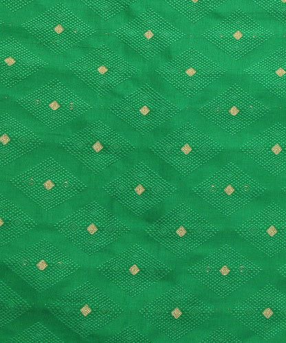 Green_Handloom_Tanchoi_Pure_Katan_Silk_Banarasi_Fabric_with_Zari_Booti_Diamond_Motifs_WeaverStory_03