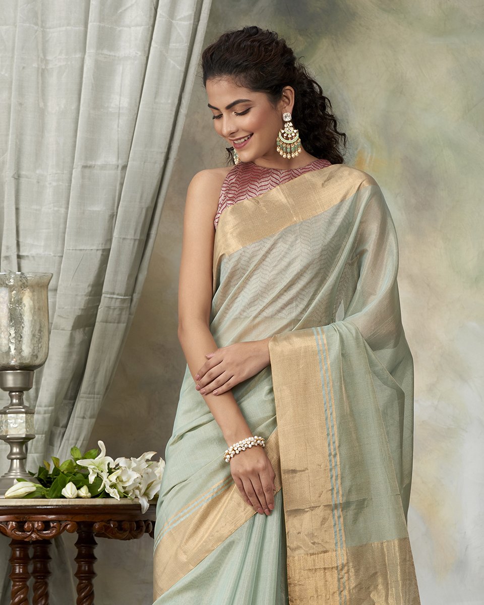 Mint_Green_Handloom_Chanderi_Cotton_Tissue_Saree_with_Zari_Border_WeaverStory_01