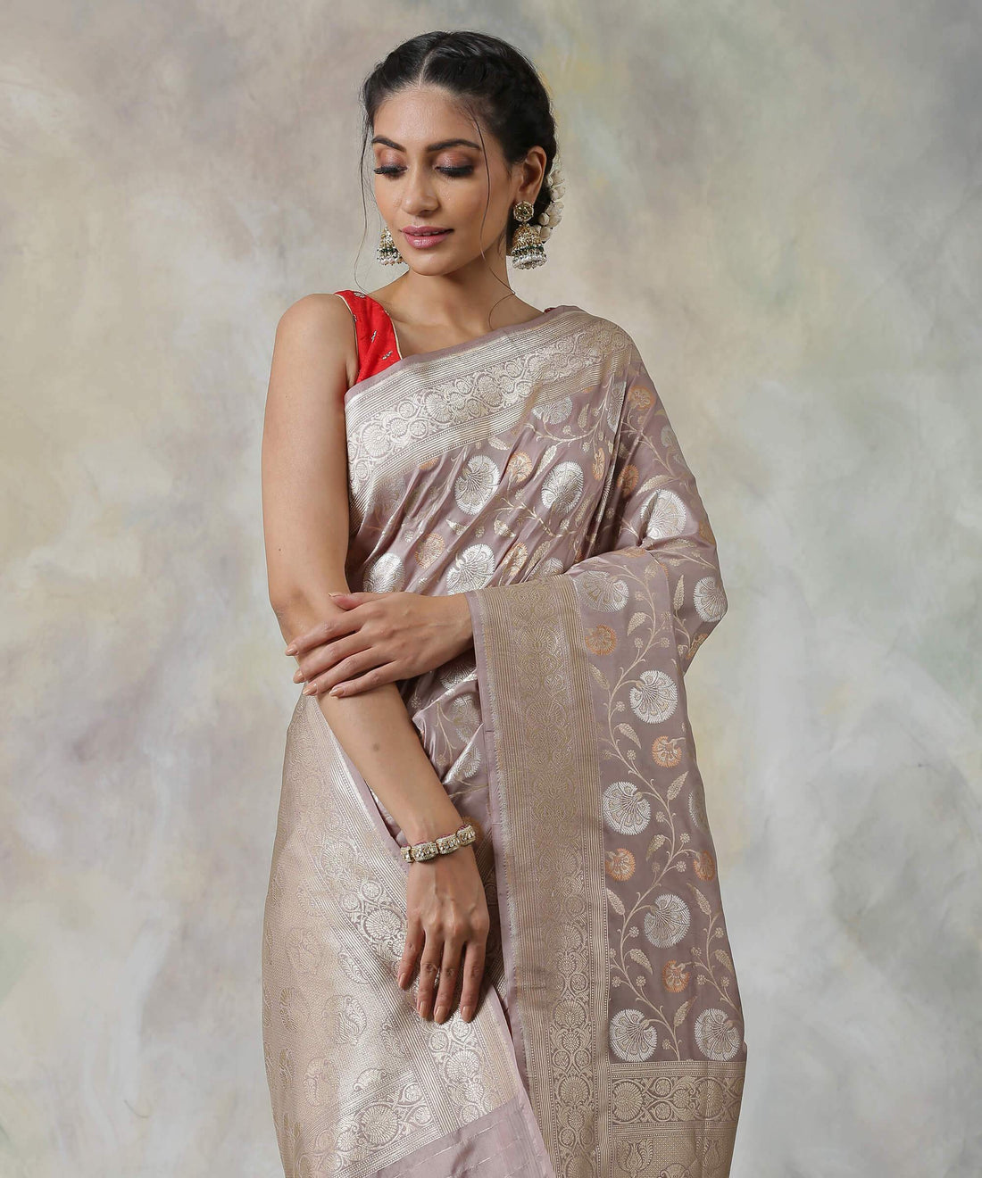 Grey_Copper_Handloom_Banarasi_Silk_Saree_with_Gold_Zari_and_Jangla_Design_WeaverStory_01