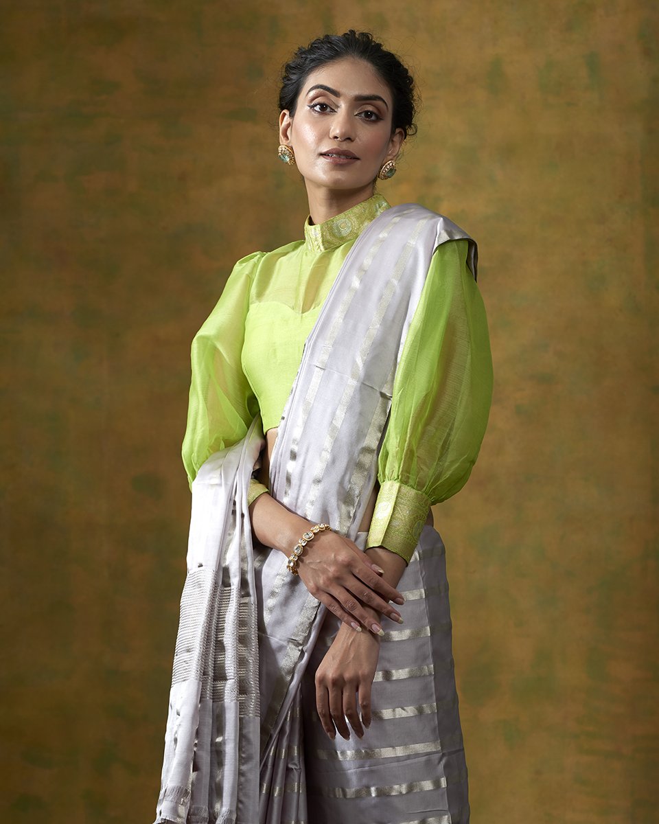 Grey_Handloom_Pure_Satin_Silk_Saree_with_Silver_Zari_Stripes_WeaverStory_01