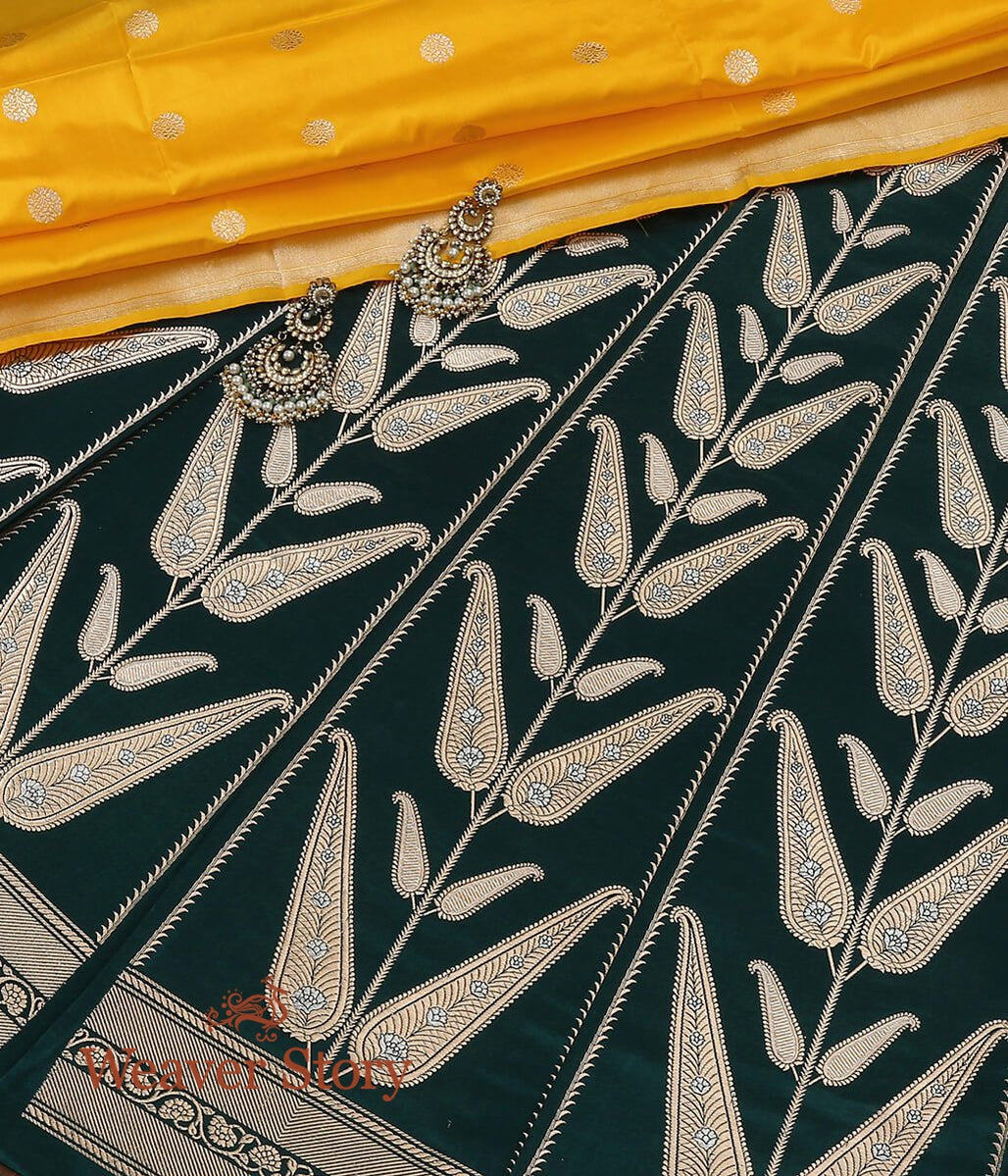 Handloom_Teal_Green_Pure_Satin_Silk_Banarasi_Lehenga_WeaverStory_01