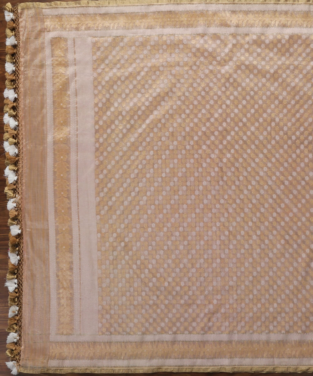 Handloom_Golden_Cotton_Tissue_Banarasi_Dupatta_WeaverStory_02