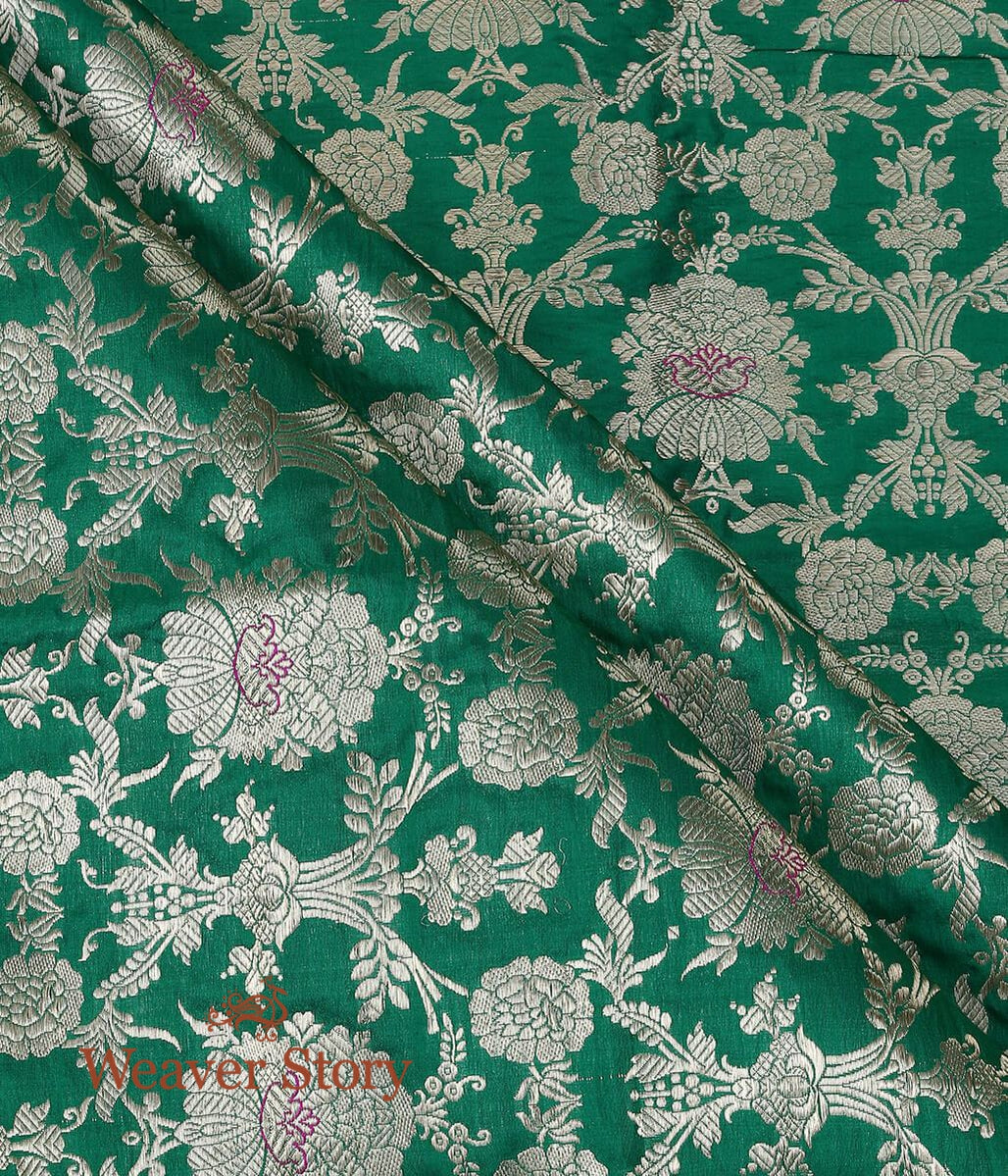 Handloom_Green_Kimkhab_Brocade_Fabric_WeaverStory_02