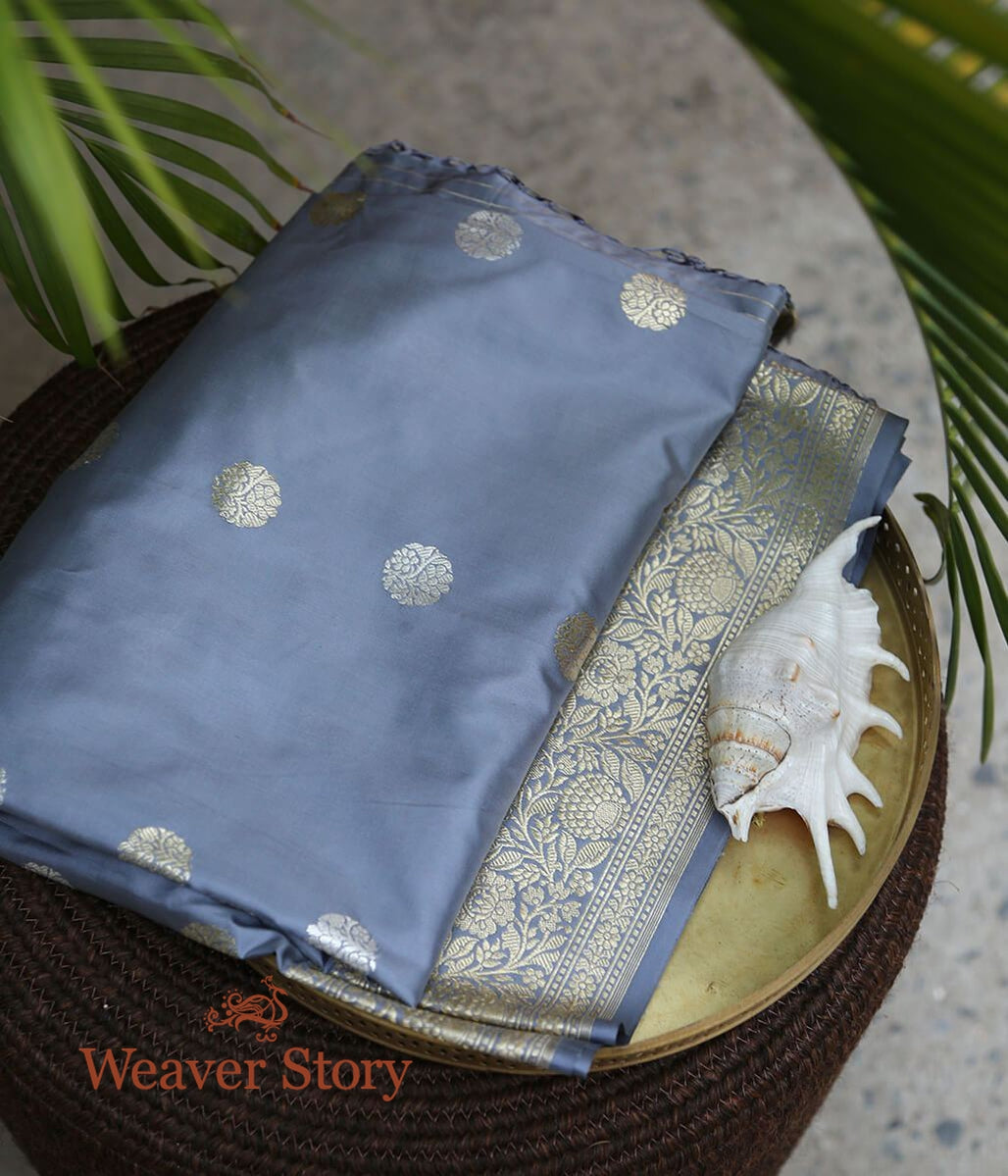 Handloom_Grey_Katan_Silk_Banarasi_Dupatta_with_Asharfi_Booti_WeaverStory_01