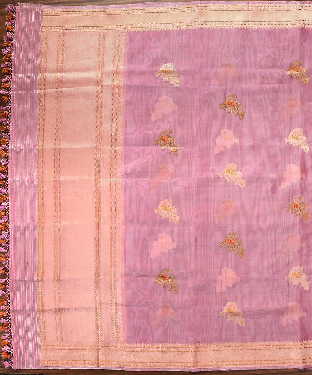 Handloom_Pink_Banarasi_Organza_Dupatta_with_Peacock_Motifs_WeaverStory_02