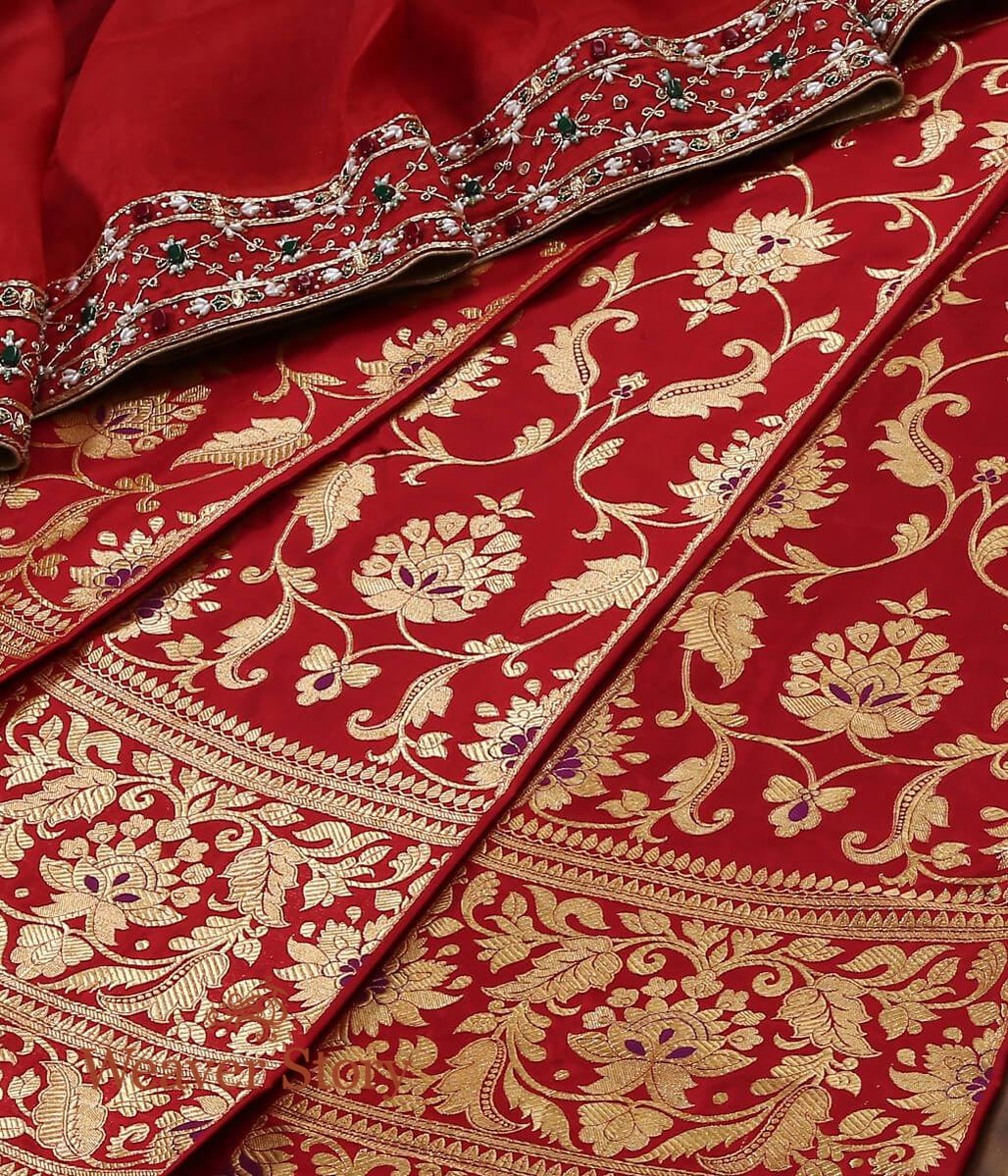 Handloom_Maroon_Banarasi_Lehenga_with_Blouse_WeaverStory_01