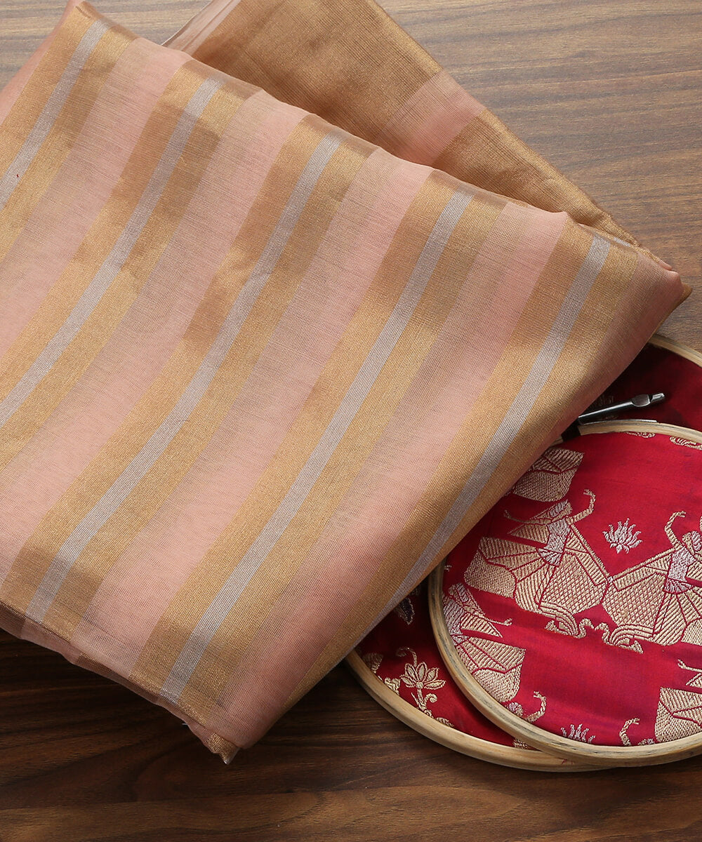Handloom_Chanderi_Silk_Cotton_Fabric_with_Tissue_Stripes_WeaverStory_01