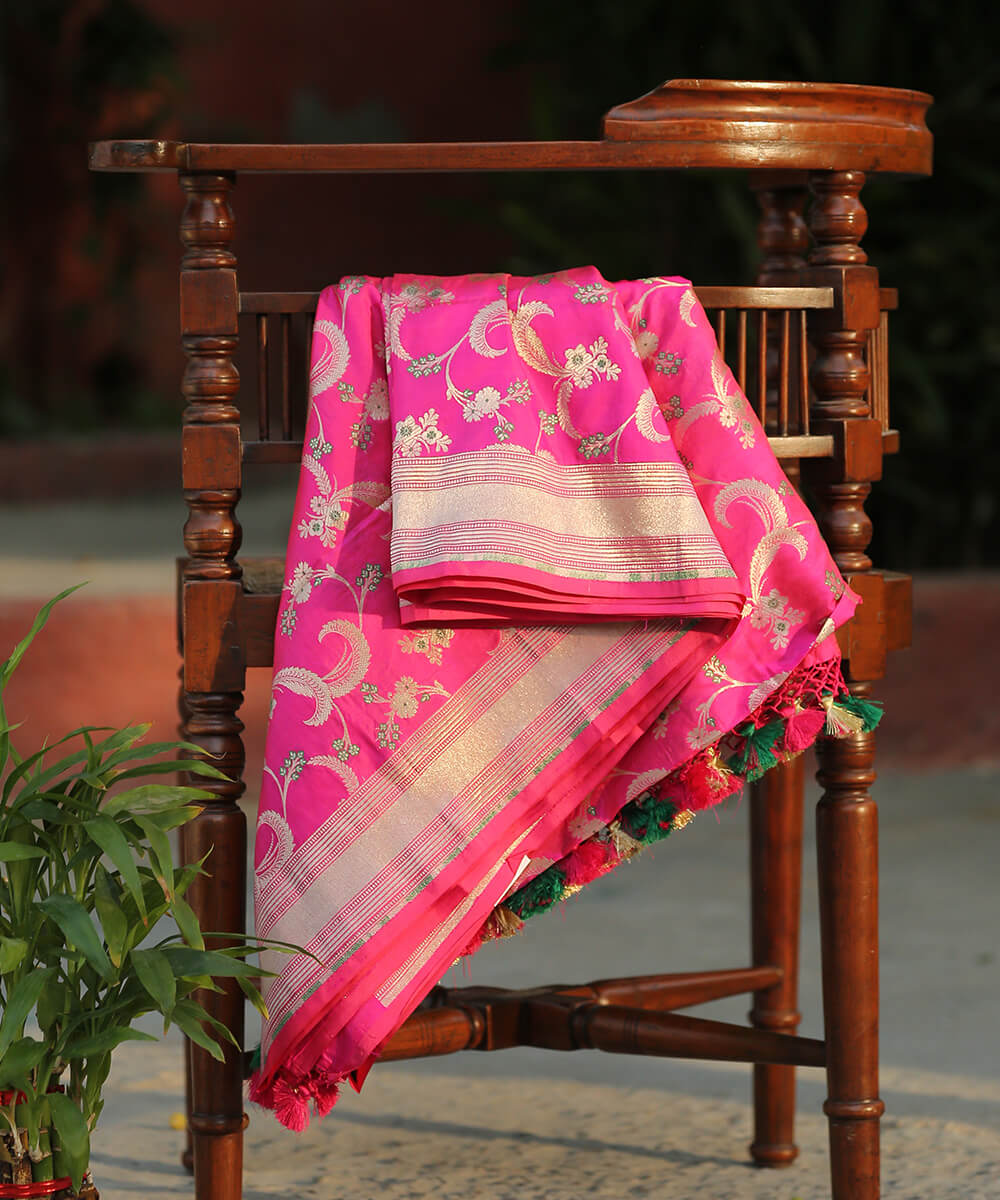 Pink_Pure_Katan_Silk_Banarasi_Handloom_Dupatta_with_Meenakari_WeaverStory_01