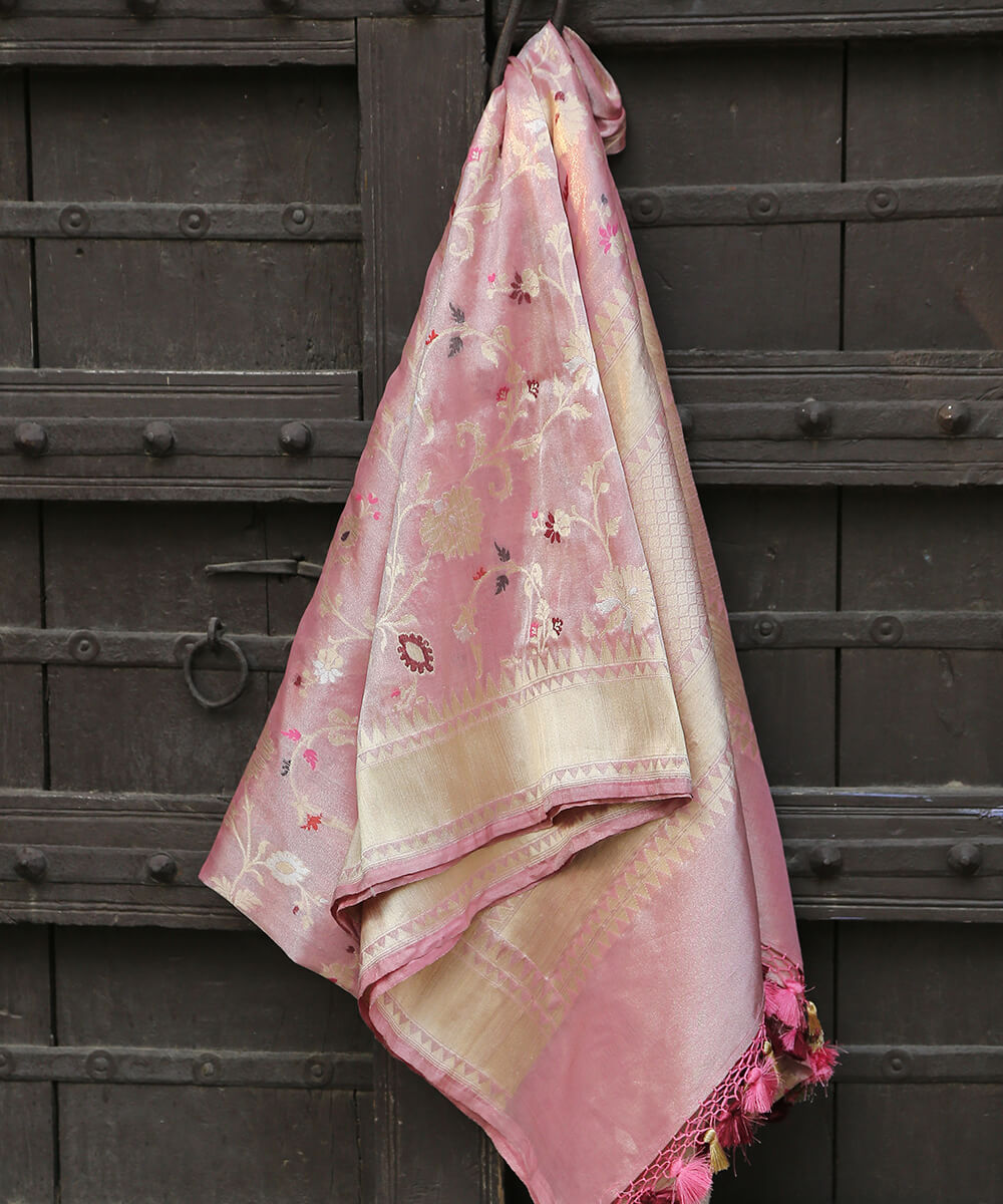 Handloom_Pink_Banarasi_Tissue_Jangla_Dupatta_with_Meenakari_WeaverStory_01