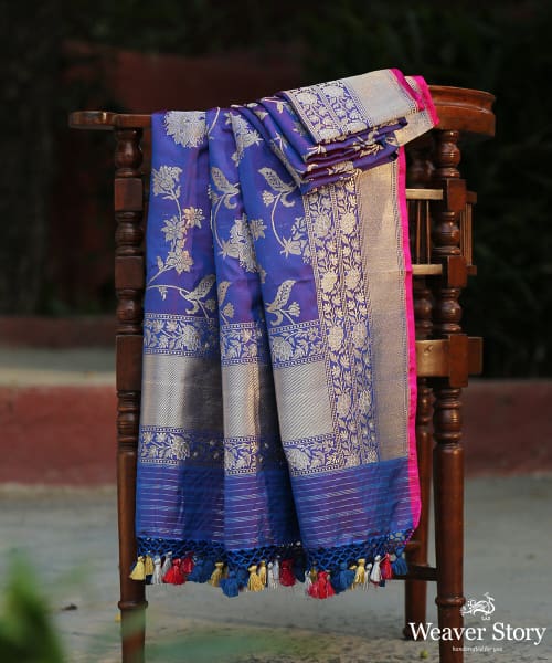 Handloom_Purple_Dual_Tone_Kadhwa_Jangla_Dupatta_WeaverStory_01