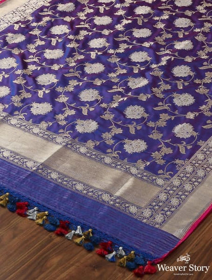 Handloom_Purple_Dual_Tone_Kadhwa_Jangla_Dupatta_WeaverStory_02