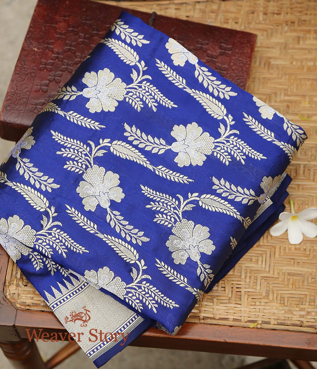 Handloom_Blue_Banarasi_Jangla_Dupatta_woven_in_fine_Kadhwa_Weave_WeaverStory_01