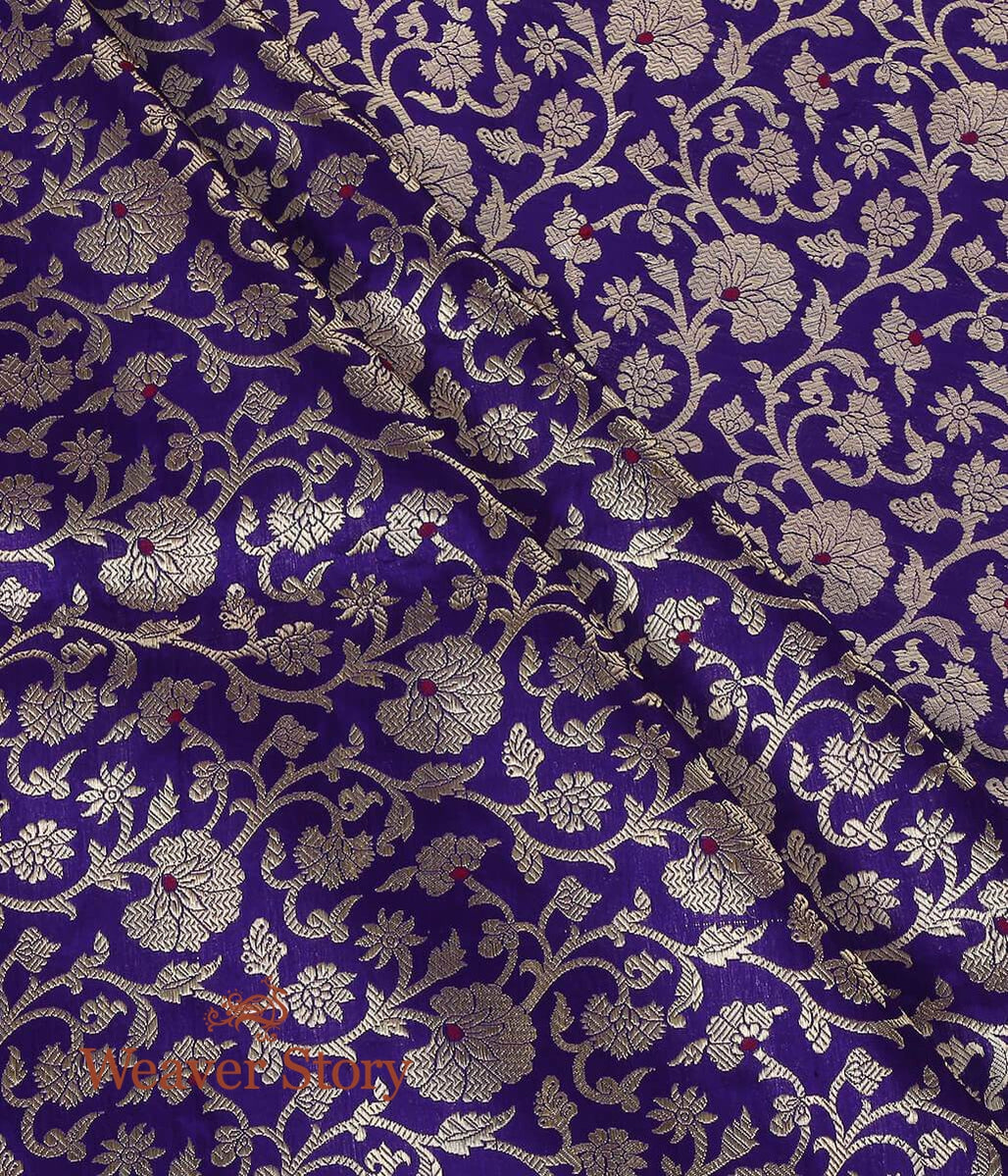 Handloom_Purple_Pure_Katan_Silk_Floral_Kimkhab_Fabric_with_Meenakari_WeaverStory_02