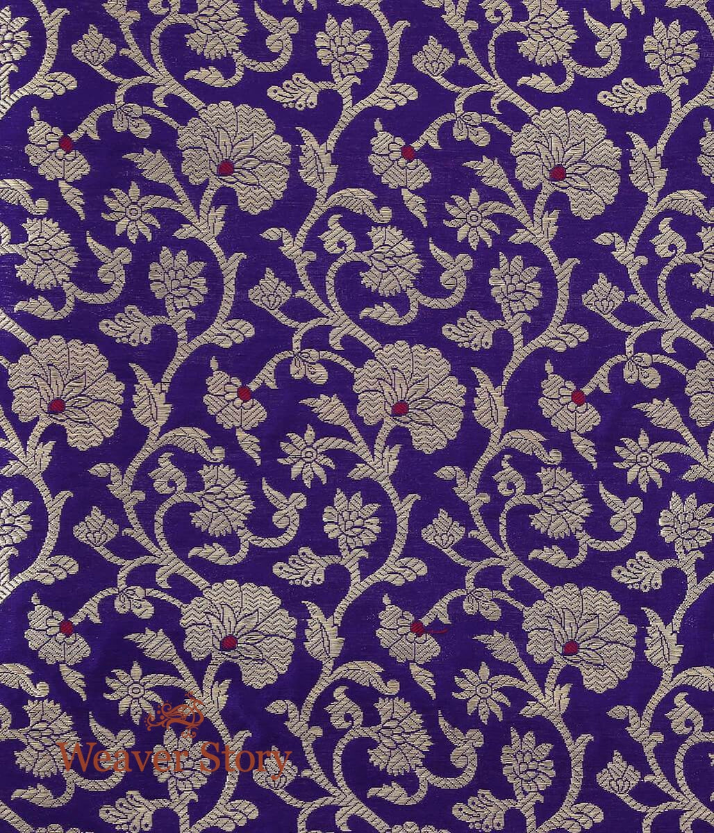Handloom_Purple_Pure_Katan_Silk_Floral_Kimkhab_Fabric_with_Meenakari_WeaverStory_03