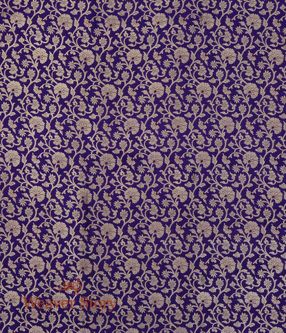 Handloom_Purple_Pure_Katan_Silk_Floral_Kimkhab_Fabric_with_Meenakari_WeaverStory_04