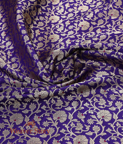 Handloom_Purple_Pure_Katan_Silk_Floral_Kimkhab_Fabric_with_Meenakari_WeaverStory_05