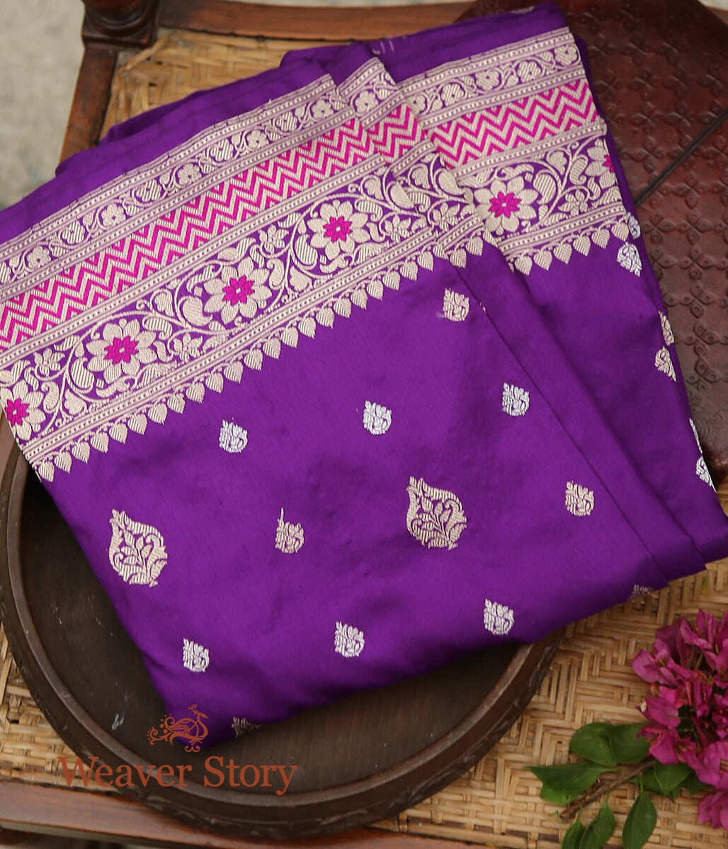 Handloom_Purple_Banarasi_Silk_Dupatta_with_Kadhwa_Booti_and_Meenakari_WeaverStory_01