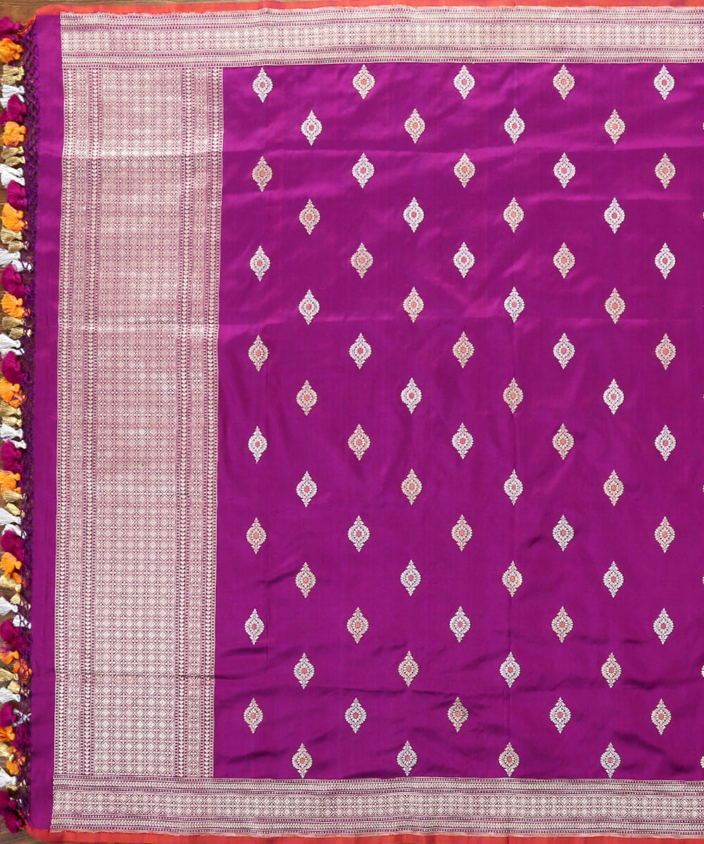 Handloom_Purple_Pure_Katan_Silk_Banarasi_Kadhwa_Booti_Dupatta_with_Meenakari_WeaverStory_02