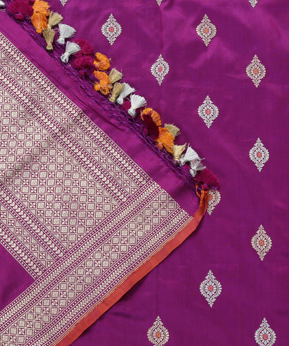 Handloom_Purple_Pure_Katan_Silk_Banarasi_Kadhwa_Booti_Dupatta_with_Meenakari_WeaverStory_04