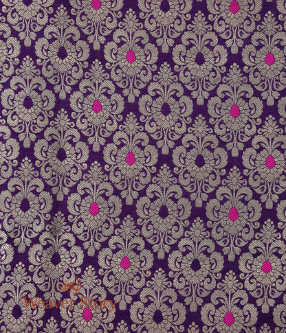 Handloom_Purple_Kimkhab_Brocade_Fabric_with_Pink_Meenakari_WeaverStory_03