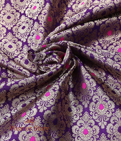 Handloom_Purple_Kimkhab_Brocade_Fabric_with_Pink_Meenakari_WeaverStory_05