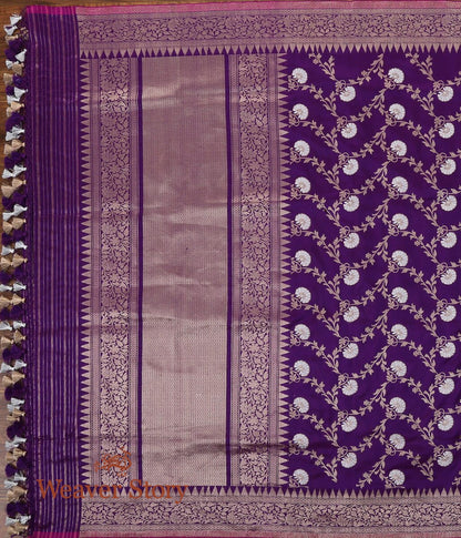 Purple_Pure_Katan_Silk_Banarasi_Handloom_Dupatta_woven_in_Kadhwa_Weave_WeaverStory_02