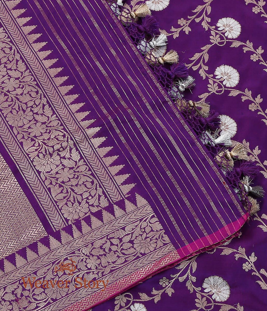Purple_Pure_Katan_Silk_Banarasi_Handloom_Dupatta_woven_in_Kadhwa_Weave_WeaverStory_04