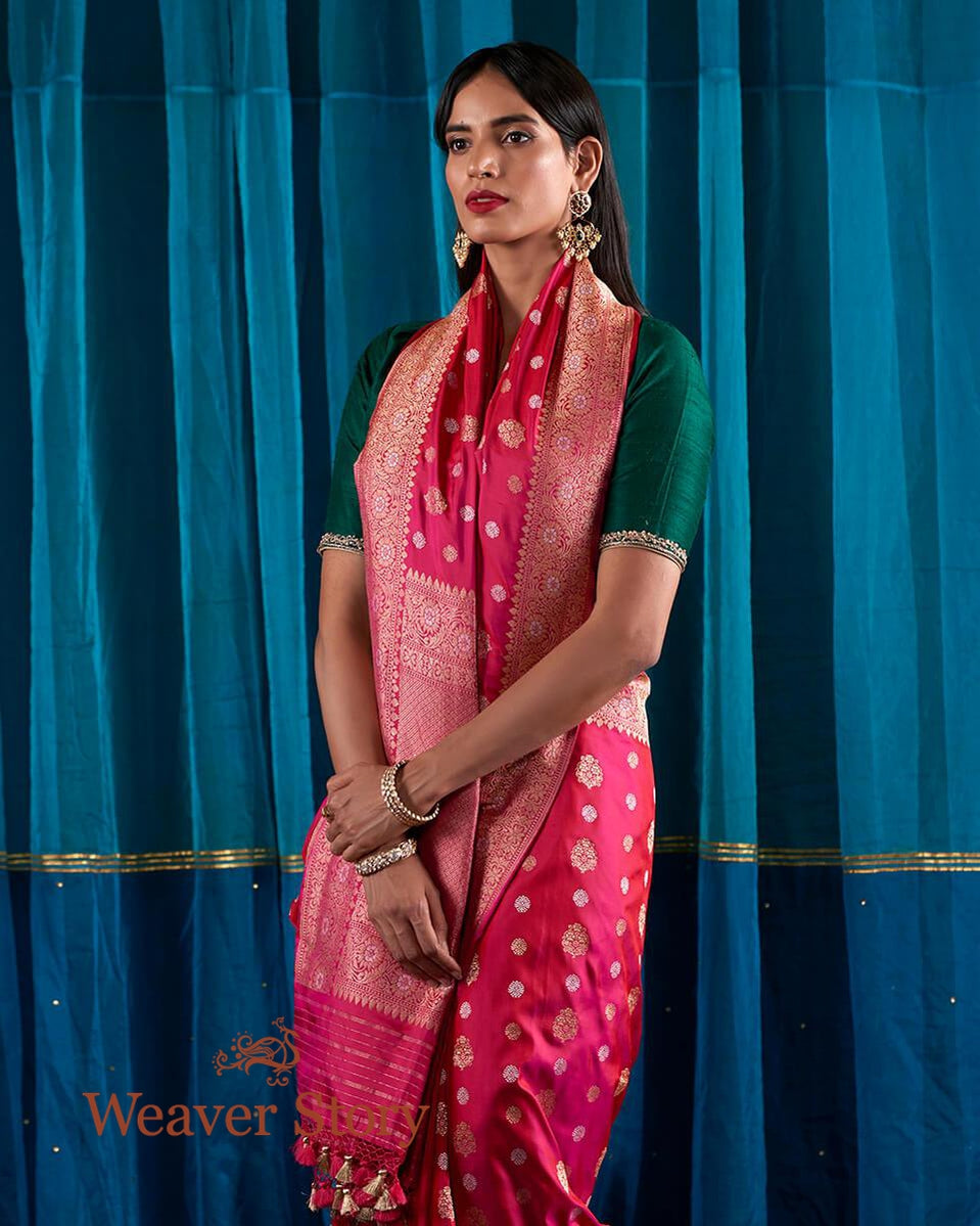 Rani_Pink_Banarasi_Handloom_Saree_woven_in_Ektara_Weave_WeaverStory_01