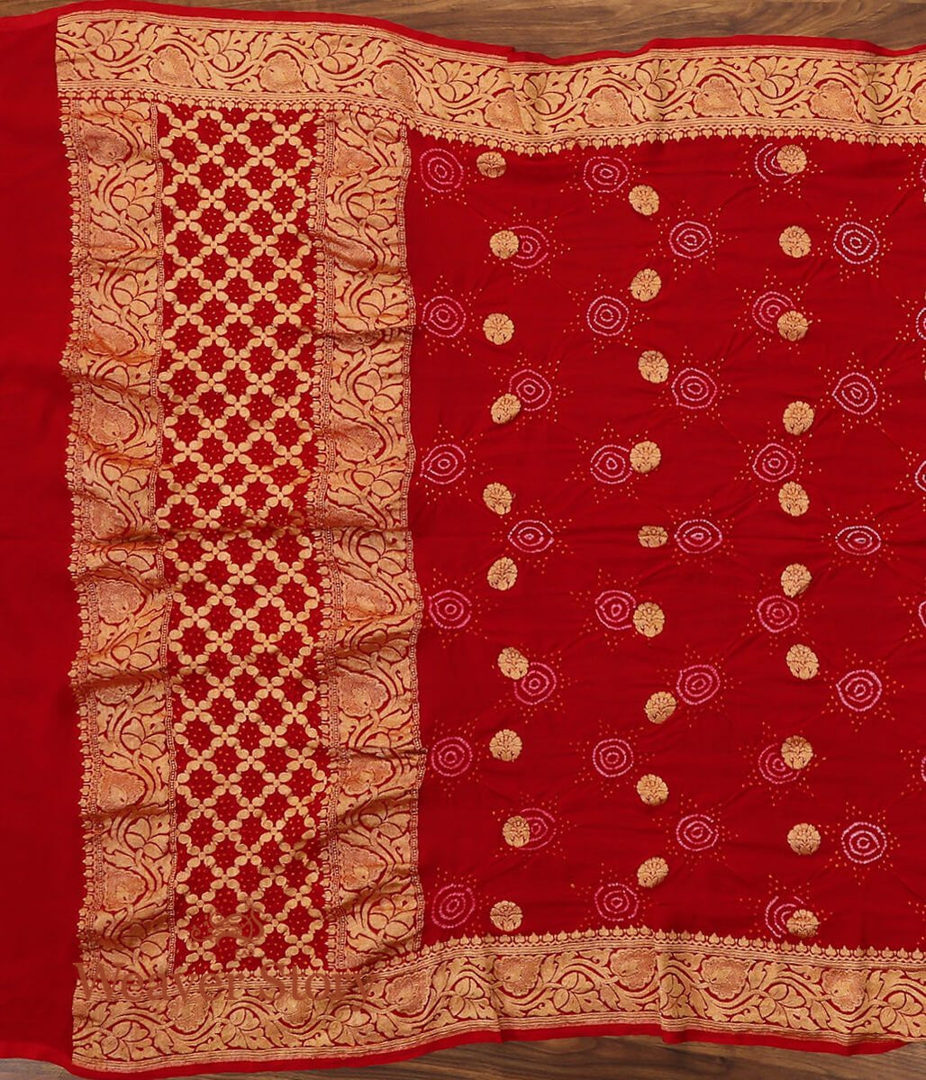 Handloom_Red_Banarasi_Bandhej_Dupatta_WeaverStory_02