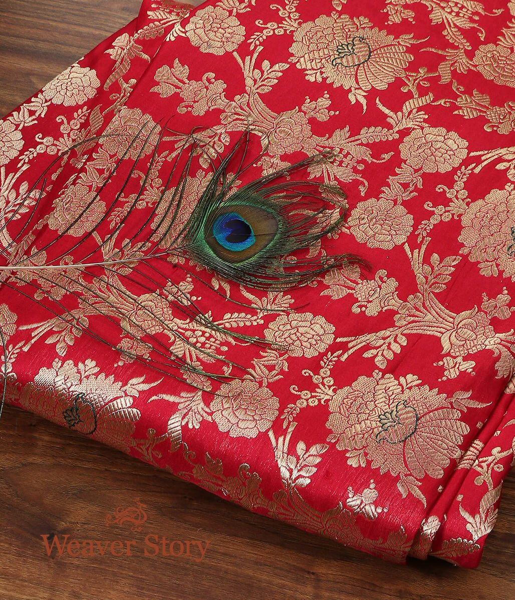 Handloom_Red_Kimkhab_Brocade_Fabric_WeaverStory_01