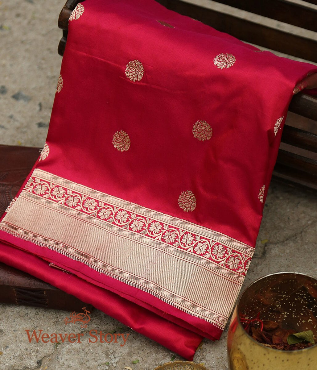 Handloom_Ruby_Pink_Banarasi_Katan_Silk_Dupatta_with_Fine_Gold_Zari_Weave_WeaverStory_01