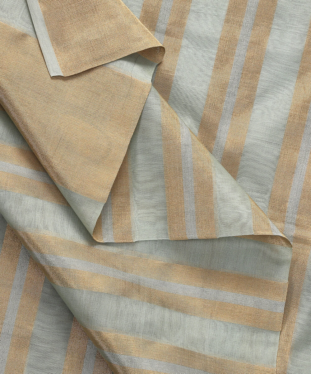 Handloom_Blue_Chanderi_Silk_Cotton_Fabric_with_Tissue_Stripes_WeaverStory_04