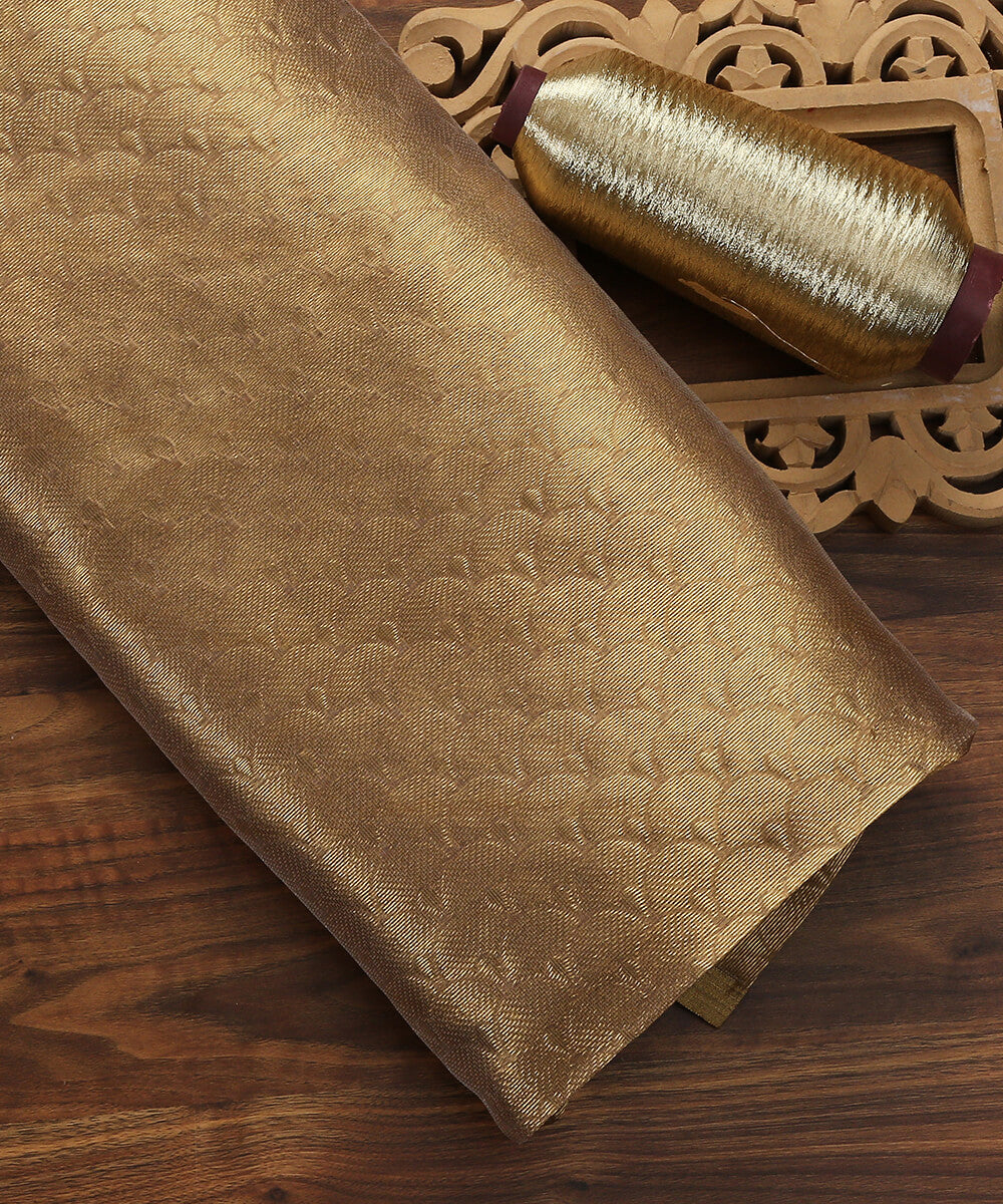 Handloom_Peach_and_Gold_Chanderi_Tissue_Fabric_WeaverStory_01