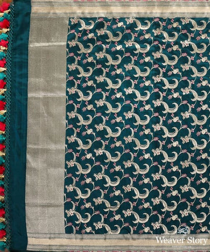 Handloom_Teal_Green_Pure_Banarasi_Katan_Silk_Meenakari_Dupatta_WeaverStory_02