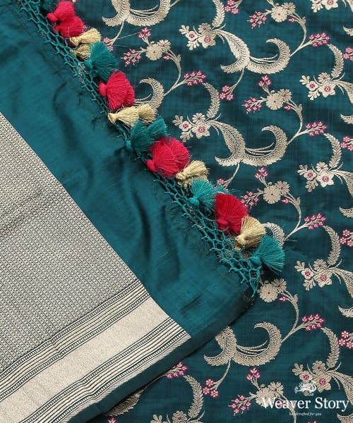 Handloom_Teal_Green_Pure_Banarasi_Katan_Silk_Meenakari_Dupatta_WeaverStory_04