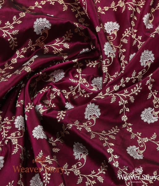 Wine_Pure_Katan_Silk_Banarasi_Handloom_Dupatta_woven_in_Kadhwa_Weave_WeaverStory_05