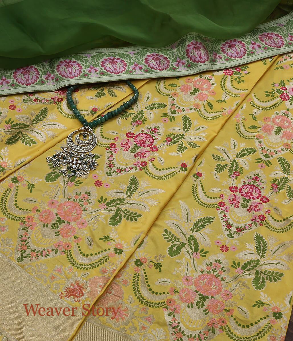 Yellow_Pure_Katan_Silk_Handloom_Banarasi_Lehenga_with_Meenakari_WeaverStory_01