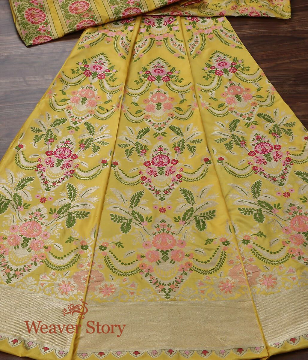Yellow_Pure_Katan_Silk_Handloom_Banarasi_Lehenga_with_Meenakari_WeaverStory_02