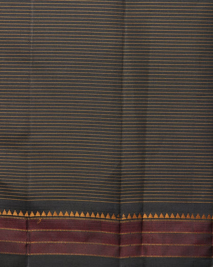 Handloom_Black_Thread_Stripes_Kanjivaram_Silk_Saree_With_Temple_Border_WeaverStory_05