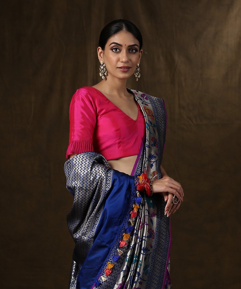 Handloom_Blue_Pure_Katan_Silk_Banarasi_Saree_with_Meenakari_Jaal_WeaverStory_01