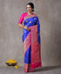 Handloom_Blue_Pure_Katan_Silk_Banarasi_Saree_With_Majenta_Border_and_Bootidar_Leaf_Motifs_WeaverStory_01