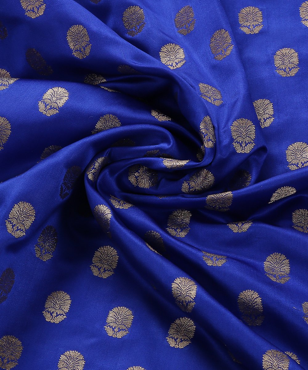 Banarasi_Handloom_Blue_Pure_Satin_Fabric_with_Bootidar_Design_WeaverStory_05