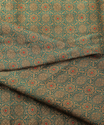 Handloom_Green_Pure_Katan_Silk_Nakshi_Brocade_Banarasi_Fabric_with_Meenakari_WeaverStory_04