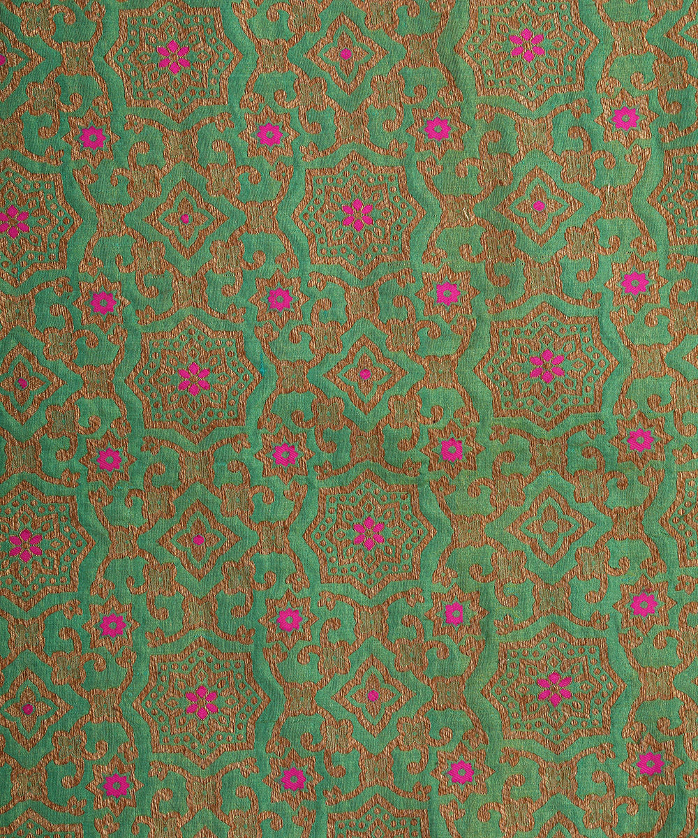 Green_Handloom_Pure_Katan_Silk_Nakshi_Brocade_Banarasi_Fabric_with_Pink_Meenakari_WeaverStory_03